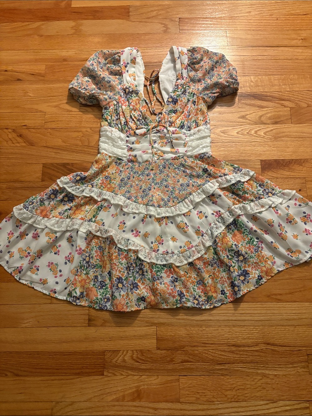 Altar’d State Patchwork Floral Dress